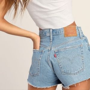 NWT Levi's 501 High Rise Jean Shorts Original Style Button-Fly Distressed